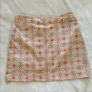 Croft & Barrow Orange and Cream Patterned Stretch Skort